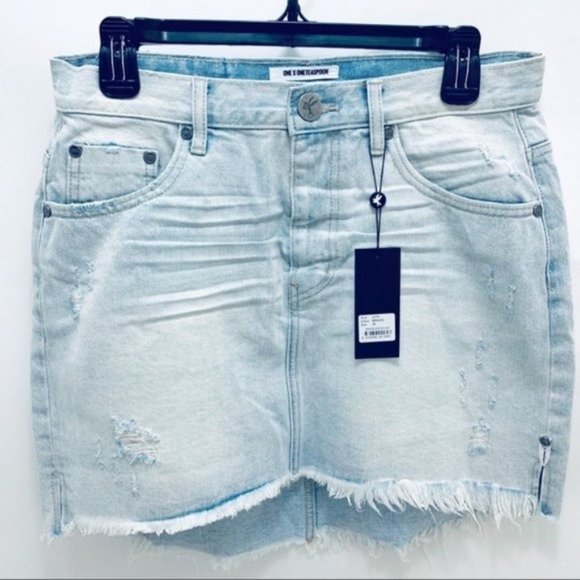 NWT One Teaspoon • High-Waist Denim Mini Skirt, 29 - Picture 8 of 16